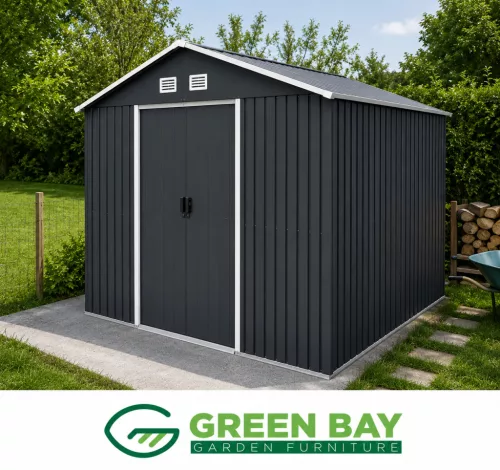 GreenBay 4, kerti ház, szerszámtároló 174x236x190cm alapterület, acél, antracit +ajándék 80000Ft értékű****wellness utalvány