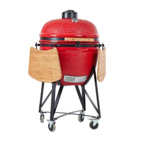   Kerámia Kerti Grill, Kamado M méret (20") piros, +ajándék 120000Ft értékű****wellness utalvány