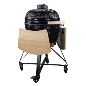   Kerámia Kerti Grill, Kamado M méret (20") fekete, +ajándék 160000Ft értékű****wellness utalvány