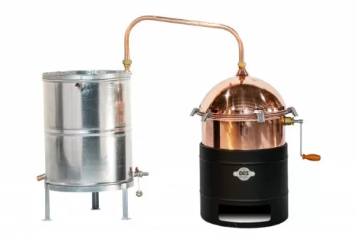 DES pálinkafőző 35L, keverővel, bilincses zárással, horganyzott, spirálcsöves 50 L-es hűtővel+ 80.000 Ft értékű wellness utalvány