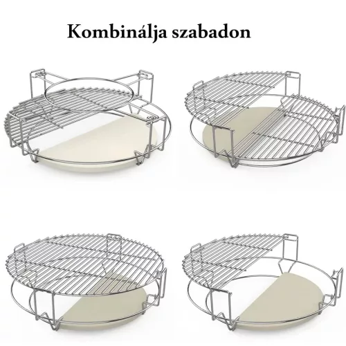Kamado Nova/XL grillrács rendszer + deflektor / indirekt sütőkő