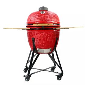   Kerámia Kerti Grill, Kamado L méret (23") piros, +ajándék 120000Ft értékű****wellness utalvány