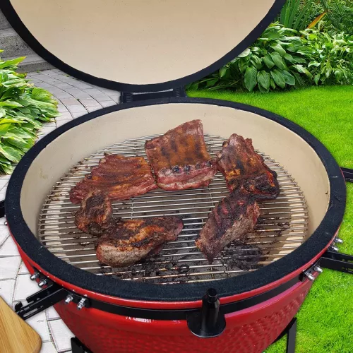 Perfect Home Kerámia Kerti Grill, Kamado L méret (23") piros, +ajándék 160000Ft értékű****wellness utalvány
