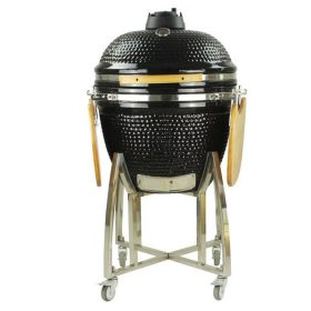   Kerámia Kerti Grill, Kamado L méret (23") fekete, +ajándék 120000Ft értékű****wellness utalvány 