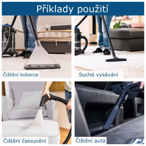 Scheppach SprayVac 20 - szőnyeg és kárpittisztító 5az1-ben, száraz/nedves szívás, mosás, fújás, 