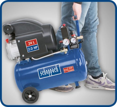 Olajkenésű Kompresszor 24 l,  8bar, 1500W, Scheppach HC 25