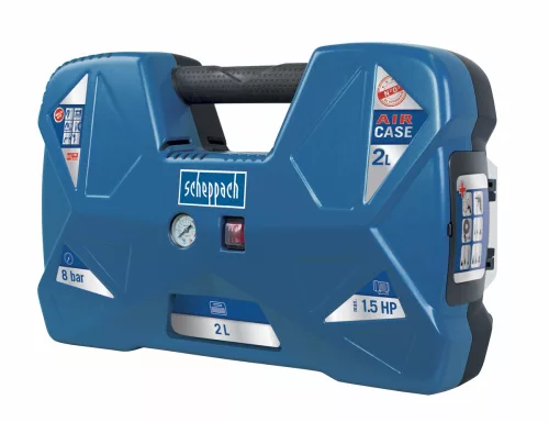 Olajmentes Hordozható Kompresszor, Táskakompresszor, 1100 W, Scheppach Air Case 