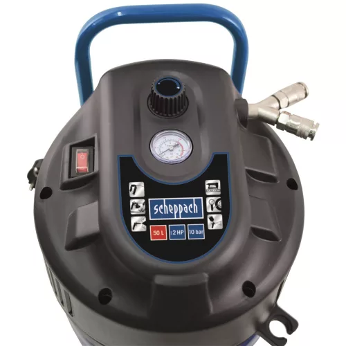 Olajmentes Vertikális Kompresszor, 50 l, 1500 W, 10 BAR, Scheppach HC 51 V 
