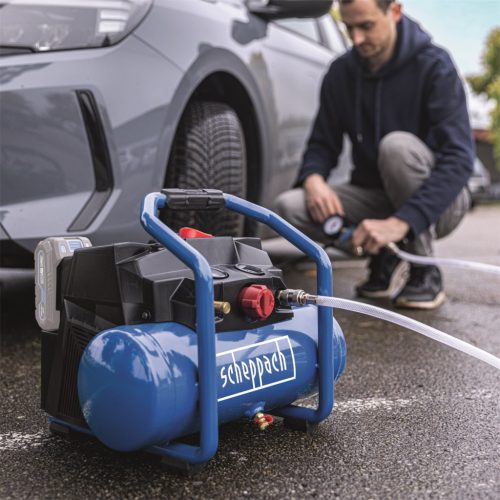 Scheppach C-ACT160/6-X - akkus olajmentes kompresszor, 6 l, IXES 20 V (akku és töltő nélkül)