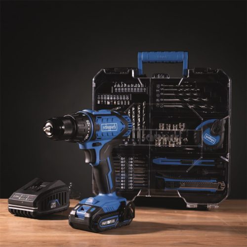 Scheppach C-DTB74/1-X - akkus 2-sebességes fúró-csavarozó 74 db-os tartozék készlettel, IXES 20 V (akkuval és töltővel), 10 ÉV GARANCIA !!!