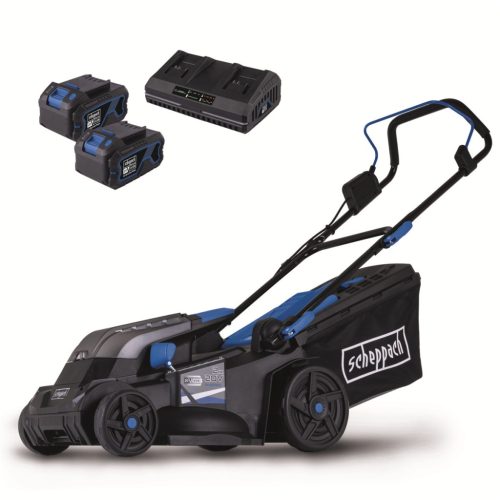 Scheppach Akkumulátoros Fűnyíró Indukciós motorral 4 az 1-ben 2x20V, IXES 20V (2 db akkuval és töltővel) BC-MP380-X-SET XL2