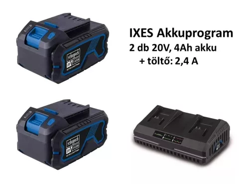 Akkus fűnyíró 4 az 1-ben IXES 20 V (2 db akkuval és töltővel) Scheppach BC-MP430-X-SET XL2 