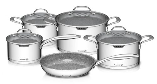 9 darabos rozsdamentes acél/greblon Edénykészlet, G21 Gourmet Miracle 