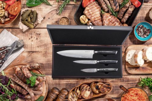 G21 Gourmet Damascus small box késkészlet 3 db „2. OSZTÁLY”