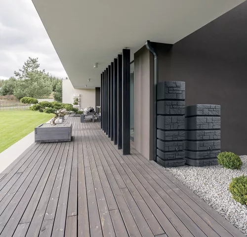 Prosperplast TOWER STONE Esővízgyűjtő hordó antracit 350l