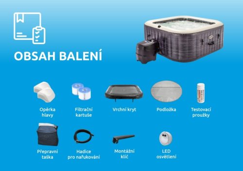 Felfújható pezsgőfürdő Marimex Greystone Deluxe Bubble Spa 6 NP + ajándék 160.000 Ft értékű **** Wellness utalvány