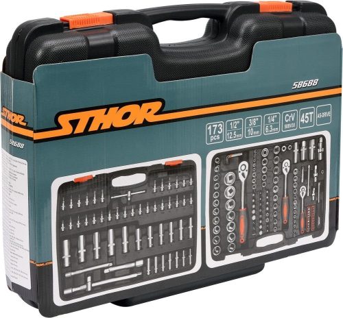 Sthor  Gola szett 1/2", 3/8", 1/4" , 173 darab eszközzel TO-58688