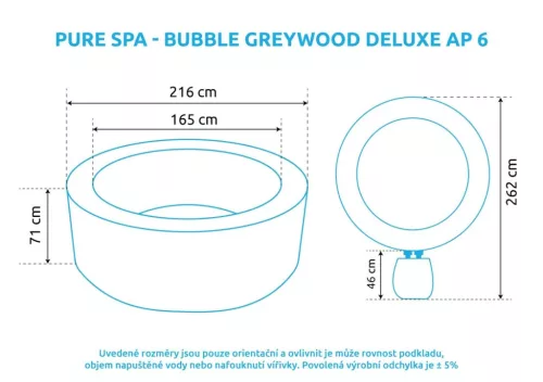 Marimex Pure Spa Bubble Greywood Deluxe AP 6 felfújható masszázsmedence