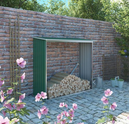 G21 WOH 136 Tüzifa tároló - 182 x 75 cm, zöld