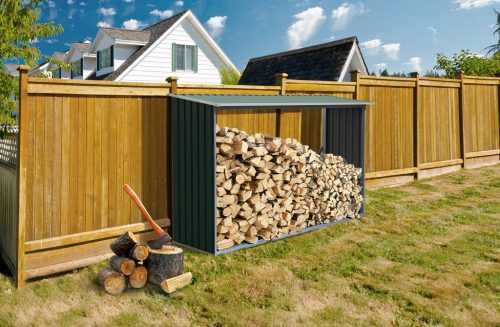 G21 WOH 181 Tüzifa tároló- 242 x 75 cm, zöld