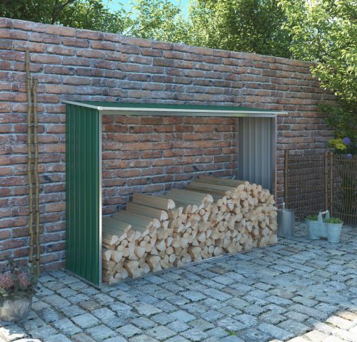 G21 WOH 181 Tüzifa tároló- 242 x 75 cm, zöld