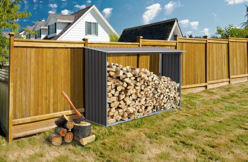 G21 WOH 181 Tüzifa tároló  - 242 x 75 cm, szürke