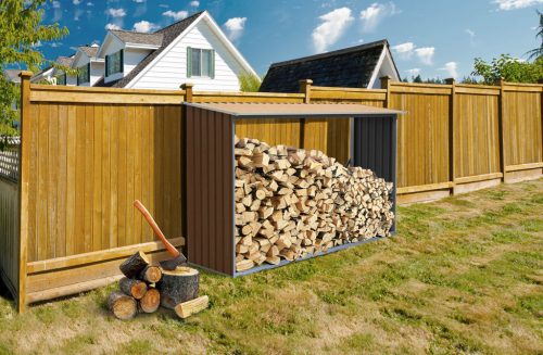 G21 WOH 181 Tüzifa tároló - 242 x 75 cm, barna