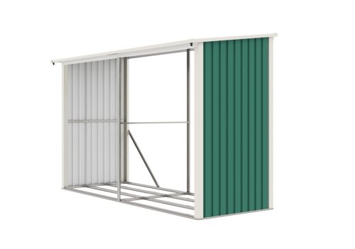 G21 WOH 682 tüzifa tároló - 302 x 119 cm, zöld