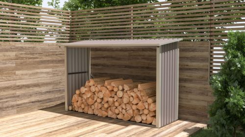 G21 WOH 335 tüzifa tároló - 242 x 89 cm, szürke