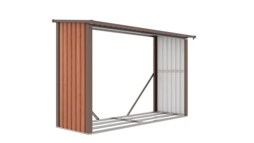 G21 WOH 335 tüzifa tároló - 242 x 89 cm, barna