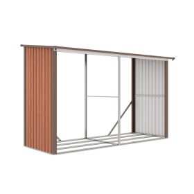 G21 WOH 682 tüzifa tároló - 302 x 119 cm, barna