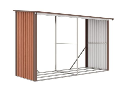 G21 WOH 682 tüzifa tároló - 302 x 119 cm, barna