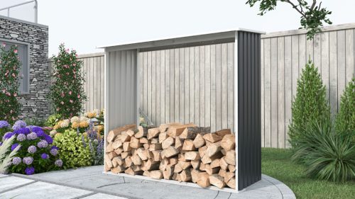 G21 WOH 136 - 182 x 75 cm tüzifa tároló, antracit