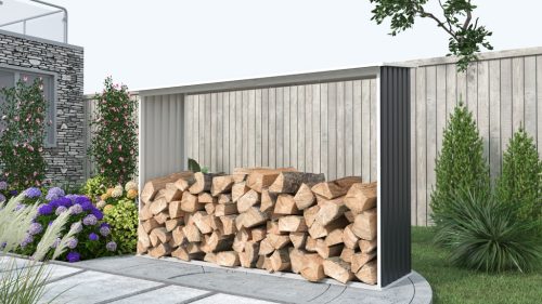 G21 WOH 181 Tüzifa tároló - 242 x 75 cm, antracit