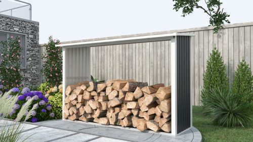 G21 WOH 335 tüzifa tároló - 242 x 89 cm, antracit