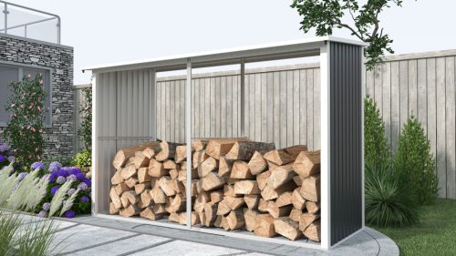 G21 WOH 682 tüzifa tároló - 302 x 119 cm, antracit