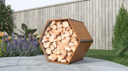 G21 HEX 53 Tüzifa tároló - 92 x 60 cm, barna