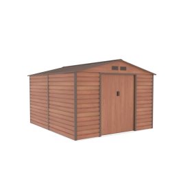   G21 GAH 884 Kerti ház, szerszámtároló, 277 x 319  cm, acéllemez, barna (fa hatású), +ajándék 120000Ft értékű****wellness utalvány