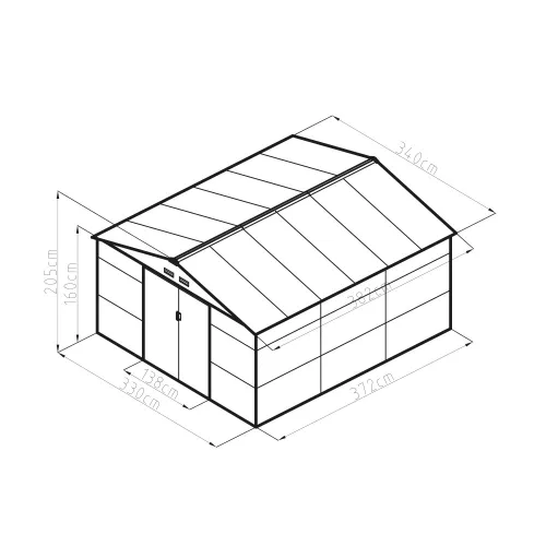 G21 GAH 1300 Kerti ház, szerszámtároló, 340 x 383 cm, acéllemez, zöld, +ajándék 80000Ft értékű****wellness utalvány