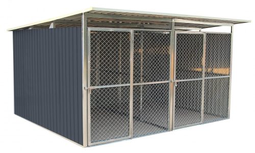 Kutyaketrec, Kutyakennel 322 x 275 cm, két férőhelyes, szürke, G21 KEN 886 + 40.000 Ft-os wellness utalvány