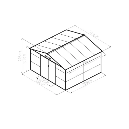 G21 GAH 1085 Kerti ház, szerszámtároló, 340 x 319 cm, acéllemez, antracit, +ajándék 120000Ft értékű****wellness utalvány