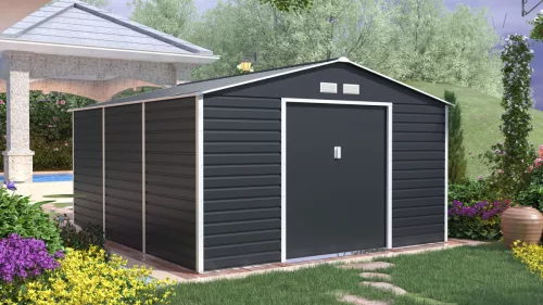 G21 GAH 1300 Kerti ház, szerszámtároló, 340 x 383 cm, acéllemez, antracit, +ajándék 120000Ft értékű****wellness utalvány