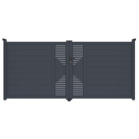 Kapu G21 Marion 350x158 cm kétszárnyú, antracit színű