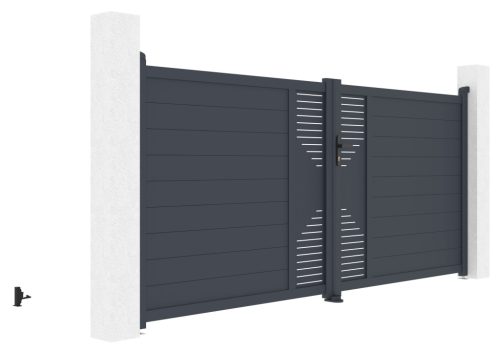 Kapu G21 Marion 350x158 cm kétszárnyú, antracit színű