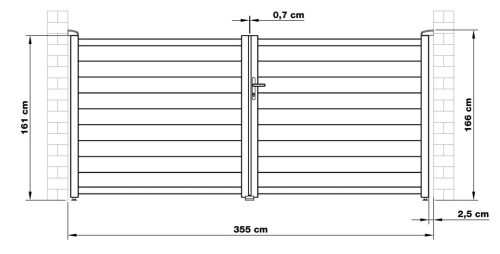 G21 Orlando 350x158 cm-es kétszárnyú kapu, antracit színben