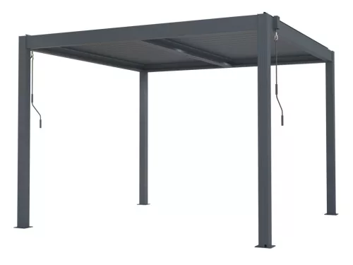 Bioklimatikus pergola G21 Austin 3x3 m, antracit színű alumínium +AJÁNDÉK 160.000 Ft értékű ****wellness utalvány