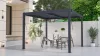 Bioklimatikus pergola G21 Austin 3x3 m, antracit színű alumínium +AJÁNDÉK 160.000 Ft értékű ****wellness utalvány