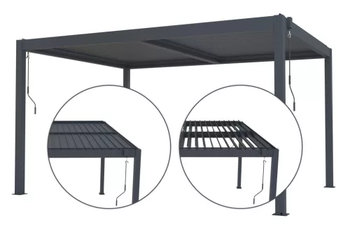 Bioklimatikus pergola G21 Austin 4x3 m, antracit, alumínium +AJÁNDÉK 160.000 Ft értékű****wellness utalvány