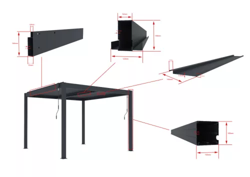 Bioklimatikus pergola G21 Austin 4x3 m, antracit, alumínium +AJÁNDÉK 160.000 Ft értékű****wellness utalvány