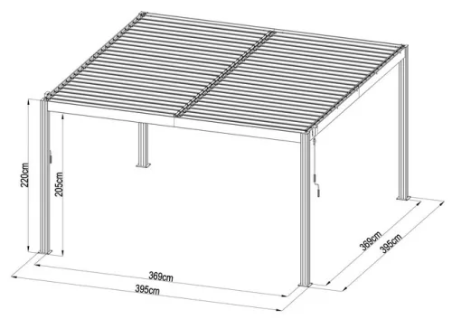 Bioklimatikus pergola G21 Austin 4x4 m, antracit színű, alumínium +AJÁNDÉK 200.000 Ft értékű****wellness utalvány
